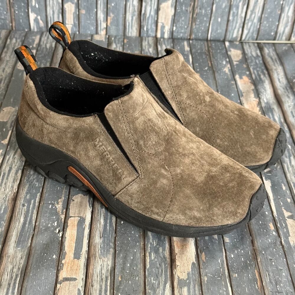 Merrell Jungle Moc Nubuck Slip On Mule Mens 8 Brown Hiking Trail Leather